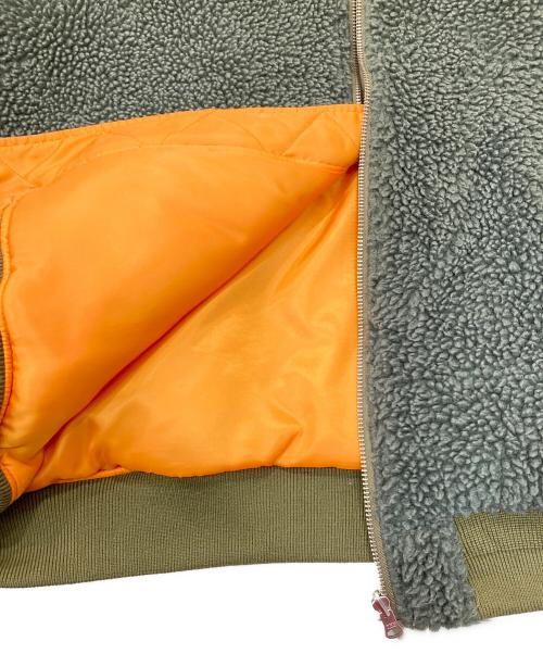 Mr.Gentleman（ミスタージェントルマン）MR.GENTLEMAN (ミスタージェントルマン) ボアジャケット オリーブ サイズ:Ⅼの古着・服飾アイテム