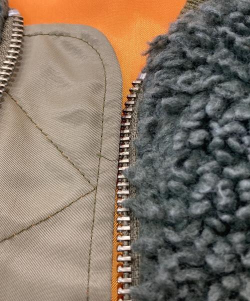 Mr.Gentleman（ミスタージェントルマン）MR.GENTLEMAN (ミスタージェントルマン) ボアジャケット オリーブ サイズ:Ⅼの古着・服飾アイテム