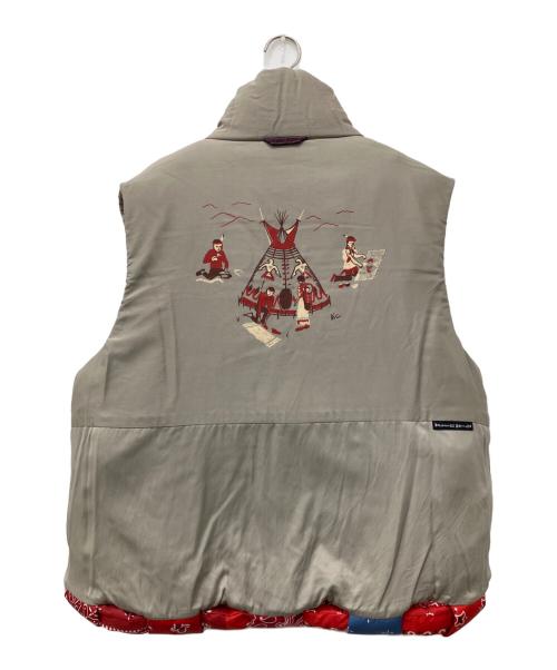 KAPITAL（キャピタル）KAPITAL (キャピタル) Bandana Print Nylon Keel Weaving Vest レッド サイズ:2の古着・服飾アイテム