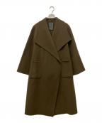 Nobleノーブル）の古着「super160リバードレープカラーコート」｜ブラウン