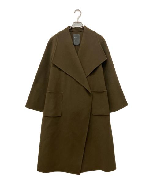 Noble（ノーブル）Noble (ノーブル) super160リバードレープカラーコート ブラウン サイズ:36の古着・服飾アイテム