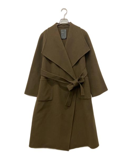 Noble（ノーブル）Noble (ノーブル) super160リバードレープカラーコート ブラウン サイズ:36の古着・服飾アイテム