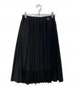 FRED PERRYフレッドペリー）の古着「Sheer Knit Paneled Skirt　F8703」｜ブラック