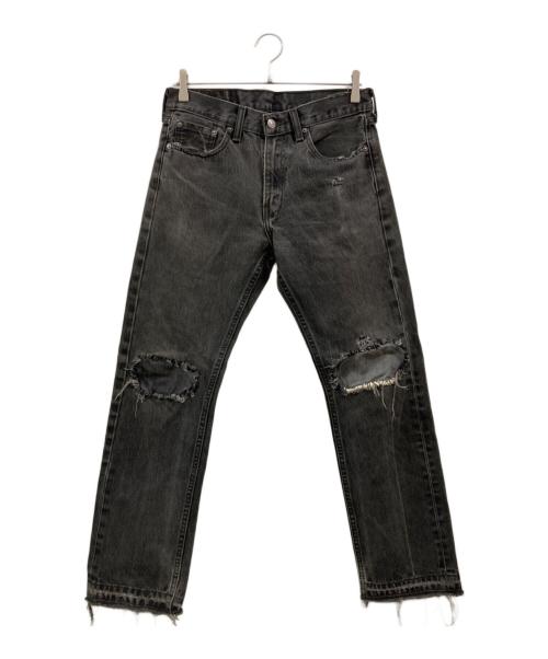 LEVI'S（リーバイス）LEVI'S (リーバイス) 505 リペアデニムパンツ ブラック サイズ:76cm(W30)の古着・服飾アイテム