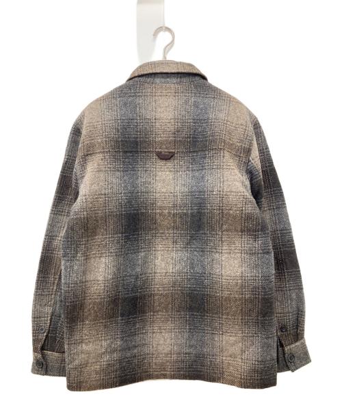 Eddie Bauer（エディーバウアー）Eddie Bauer (エディーバウアー) オンブレチェック CPOジャケット ブラウン×グレー サイズ:Sの古着・服飾アイテム