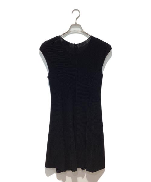 EMPORIO ARMANI（エンポリオ アルマーニ）EMPORIO ARMANI (エンポリオ アルマーニ) フレアドレス オットマン風バレジャージー ブラック サイズ:42の古着・服飾アイテム