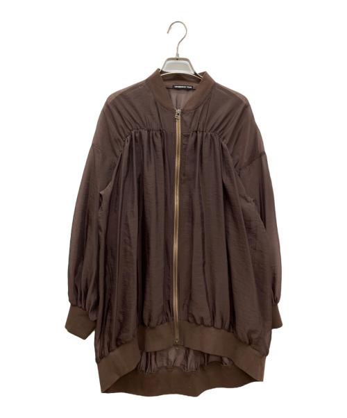 VIVIENNE TAM（ヴィヴィアンタム）VIVIENNE TAM (ヴィヴィアンタム) シアーギャザーブルゾン ブラウン サイズ:38の古着・服飾アイテム