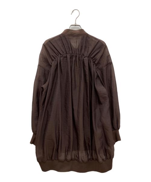 VIVIENNE TAM（ヴィヴィアンタム）VIVIENNE TAM (ヴィヴィアンタム) シアーギャザーブルゾン ブラウン サイズ:38の古着・服飾アイテム
