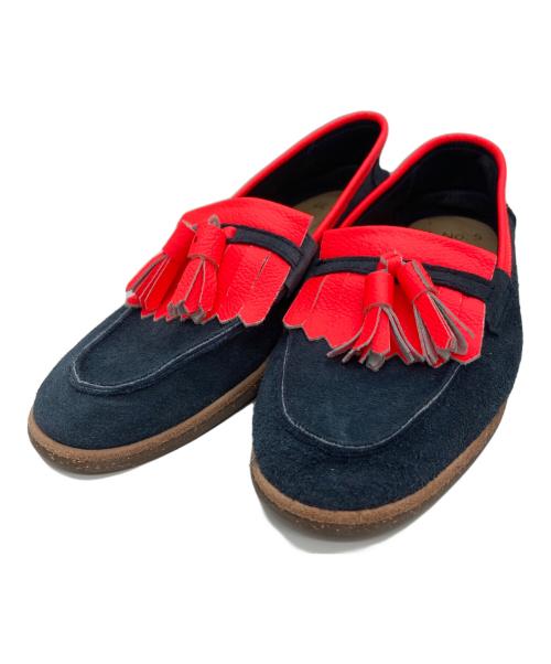 U.No.5（ユーエヌファイブ）U.No.5 (ユーエヌファイブ) スウェードタッセルローファー ネイビー×レッド サイズ:6の古着・服飾アイテム
