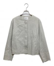 23区（ニジュウサンク）の古着「ストレッチブッチャーノーカラージャケット」｜ベージュ