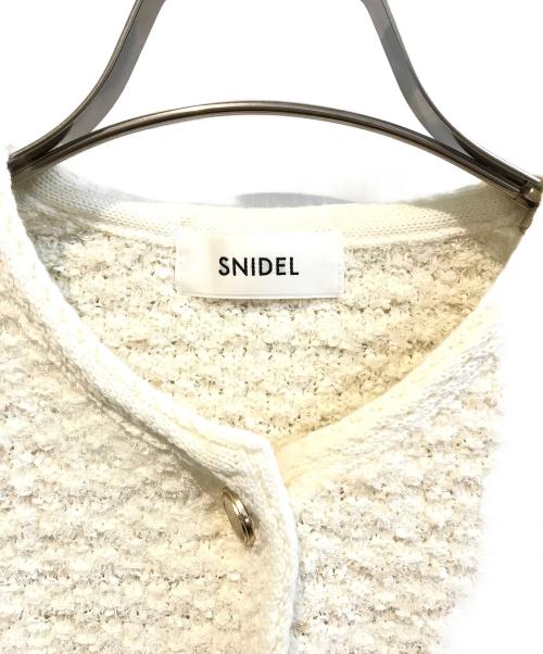 Snidel（スナイデル）Snidel (スナイデル) ツイードニットカーディガン SWNT251185 ホワイト サイズ:Freeの古着・服飾アイテム