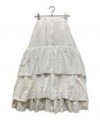 CLANEクラネ）の古着「VOLUME FRILL SKIRT」｜ホワイト