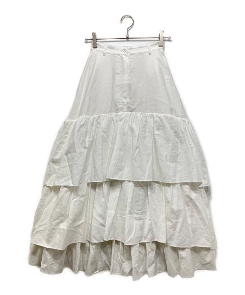CLANE（クラネ）CLANE (クラネ) VOLUME FRILL SKIRT ホワイトの古着・服飾アイテム