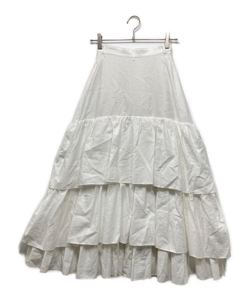 CLANE（クラネ）CLANE (クラネ) VOLUME FRILL SKIRT ホワイトの古着・服飾アイテム