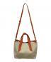 CHARLES & KEITH (チャールズアンドキース) ダブルハンドル ホーボーバッグ アイボリー×オレンジ：4000円