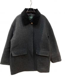 the Barnnet（ザ バーネット）の古着「Corduroy Collar Herringbone Short Coat」｜グレー