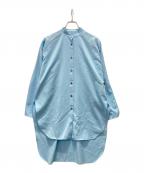 LE PHILル フィル）の古着「TRツイルスリットスリーブブラウスワンピース」｜ブルー