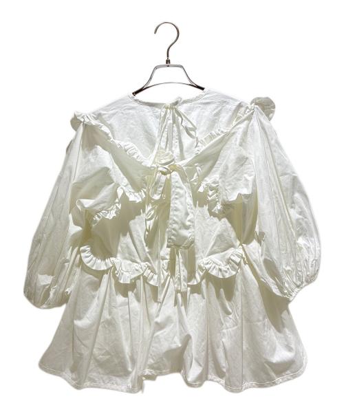 CECILIE BAHNSEN（セシリーバンセン）CECILIE BAHNSEN (セシリーバンセン) フリル バックリボン シャツ ブラウス/Ruffle Back Ribbon Blouse Shirt/BLDJ-BA-1003 ホワイト サイズ:UK8/US4の古着・服飾アイテム