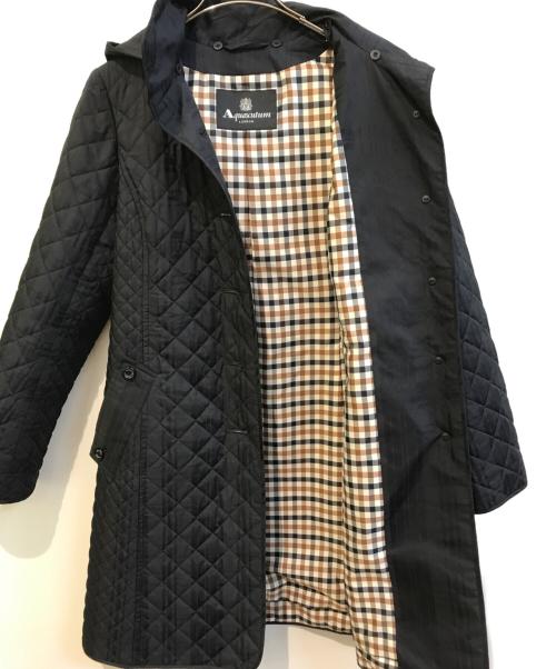 Aquascutum（アクアスキュータム）Aquascutum (アクアスキュータム) 2WAYキルティングコート ブラック サイズ:8の古着・服飾アイテム