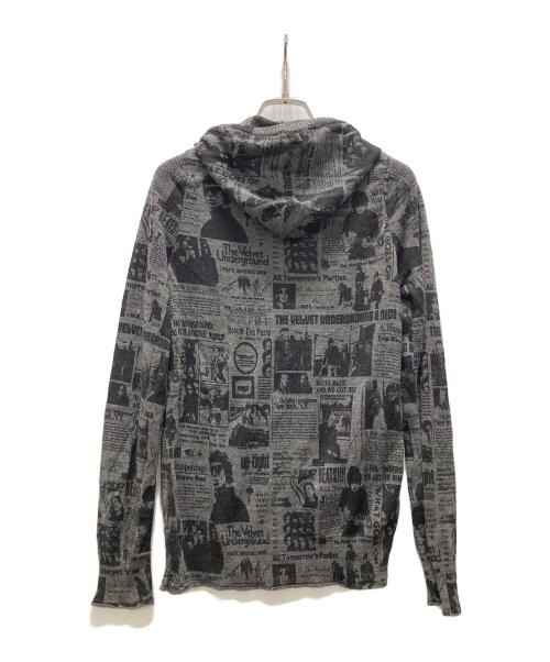Hysteric Glamour（ヒステリックグラマー）Hysteric Glamour (ヒステリックグラマー) THE VELVET UNDERGROUNDニットパーカー グレー サイズ:Freeの古着・服飾アイテム
