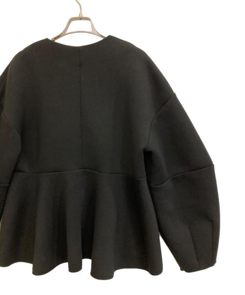 Adam et Rope（アダム エ ロペ）Adam et Rope (アダム エ ロペ) ペプラムダンボールカーディガン ブラック サイズ:FREEの古着・服飾アイテム