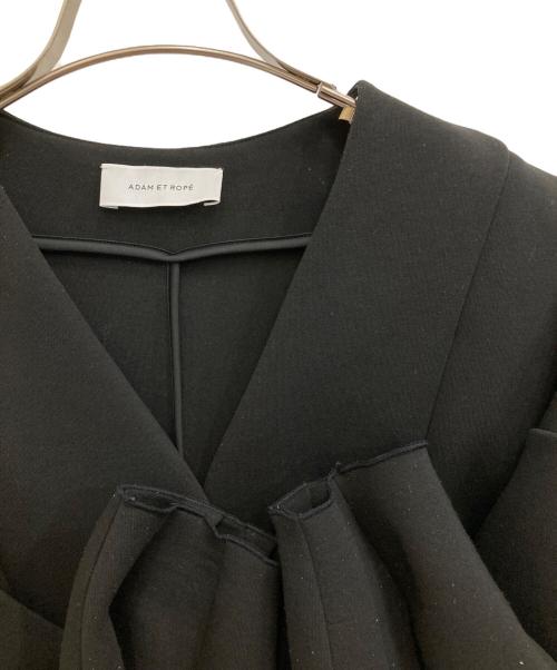 Adam et Rope（アダム エ ロペ）Adam et Rope (アダム エ ロペ) ペプラムダンボールカーディガン ブラック サイズ:FREEの古着・服飾アイテム