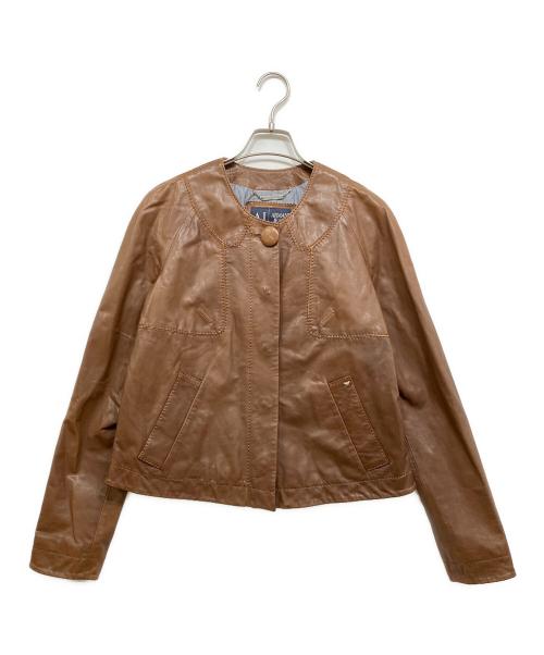 ARMANI JEANS（アルマーニジーンズ）ARMANI JEANS (アルマーニジーンズ) レザージャケット ブラウン サイズ:40の古着・服飾アイテム