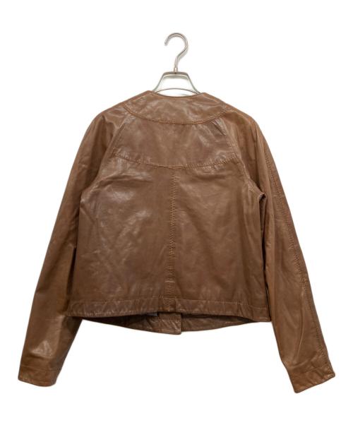 ARMANI JEANS（アルマーニジーンズ）ARMANI JEANS (アルマーニジーンズ) レザージャケット ブラウン サイズ:40の古着・服飾アイテム