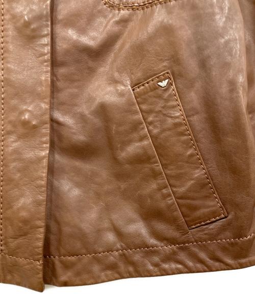 ARMANI JEANS（アルマーニジーンズ）ARMANI JEANS (アルマーニジーンズ) レザージャケット ブラウン サイズ:40の古着・服飾アイテム