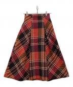 Snidelスナイデル）の古着「ロービングチェックスカート」｜レッド