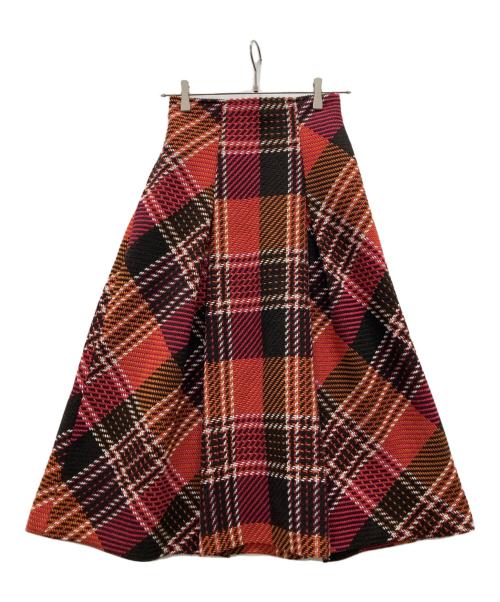 Snidel（スナイデル）Snidel (スナイデル) ロービングチェックスカート レッド サイズ:1の古着・服飾アイテム