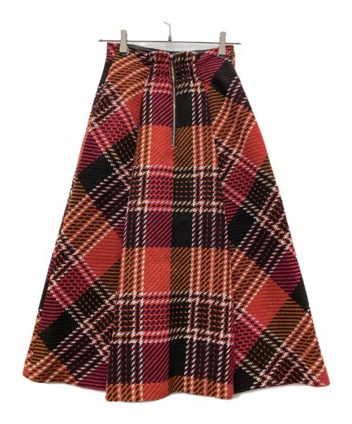 Snidel（スナイデル）Snidel (スナイデル) ロービングチェックスカート レッド サイズ:1の古着・服飾アイテム