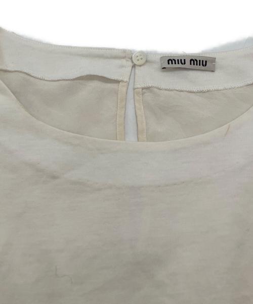 MIU MIU（ミュウミュウ）MIU MIU (ミュウミュウ) パフスリーブシャツ ホワイト サイズ:Ｓの古着・服飾アイテム