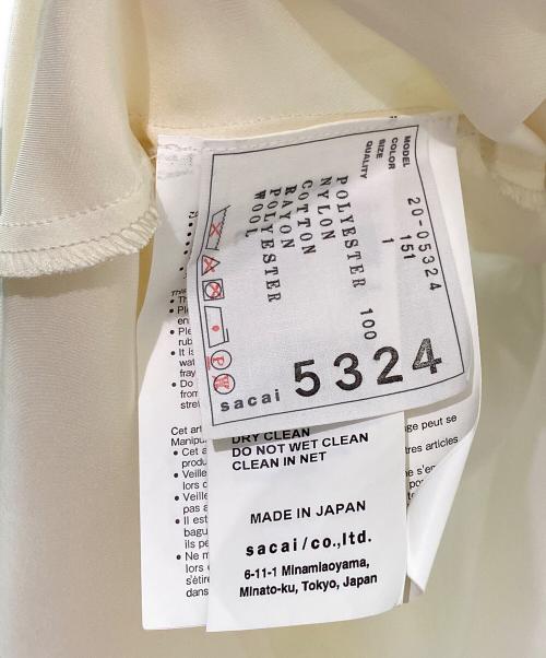 sacai（サカイ）sacai (サカイ) シフォンレースノースリーブワンピース アイボリー サイズ:1の古着・服飾アイテム