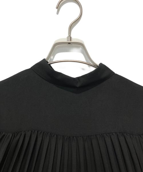 sacai（サカイ）sacai (サカイ) TWEED MIX CHIFFON SHIRT DRESS ブラック サイズ:2の古着・服飾アイテム