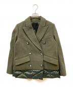 SPORT MAXスポーツマックス）の古着「異素材ドッキングダウンコート」｜オリーブ