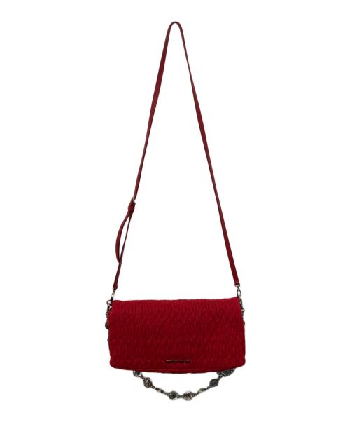 MIU MIU（ミュウミュウ）MIU MIU (ミュウミュウ) FAILLE CRYSTAL 3WAYバッグ レッドの古着・服飾アイテム