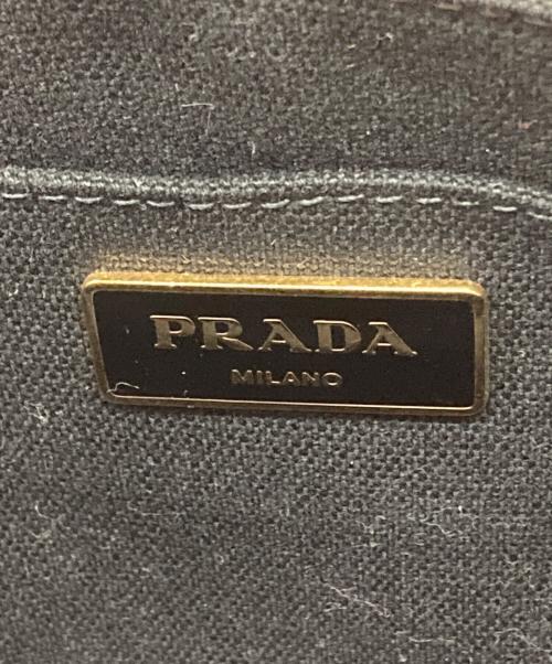 PRADA（プラダ）PRADA (プラダ) カナパ2WAYトートバッグ ブラック×レッド×ホワイトの古着・服飾アイテム