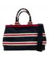 PRADA (プラダ) カナパ2WAYトートバッグ ブラック×レッド×ホワイト：37000円