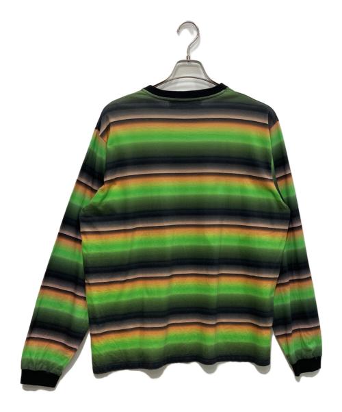BAL（バル）BAL (バル) GRADIENT STRIPE CREW NECK LONG SLEEVE TEE　25AW グリーン サイズ:2の古着・服飾アイテム