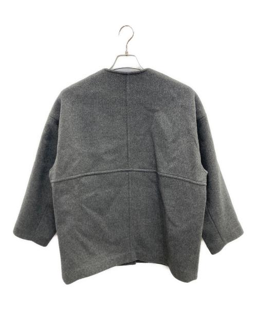 JOURNAL STANDARD（ジャーナルスタンダード）JOURNAL STANDARD (ジャーナルスタンダード) スーパー140ビーバーノーカラーショートコート グレー サイズ:38の古着・服飾アイテム
