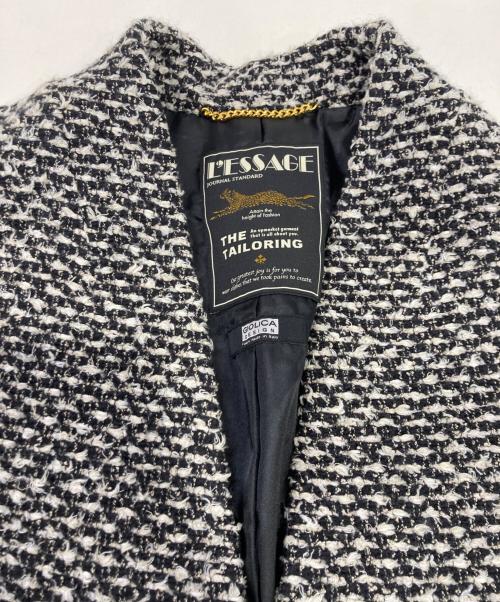 journal standard L'essage（ジャーナルスタンダード レサージュ）journal standard L'essage (ジャーナルスタンダード レサージュ) SUPER140S/GIOLICA コクーンコート ブラック サイズ:38 未使用品の古着・服飾アイテム