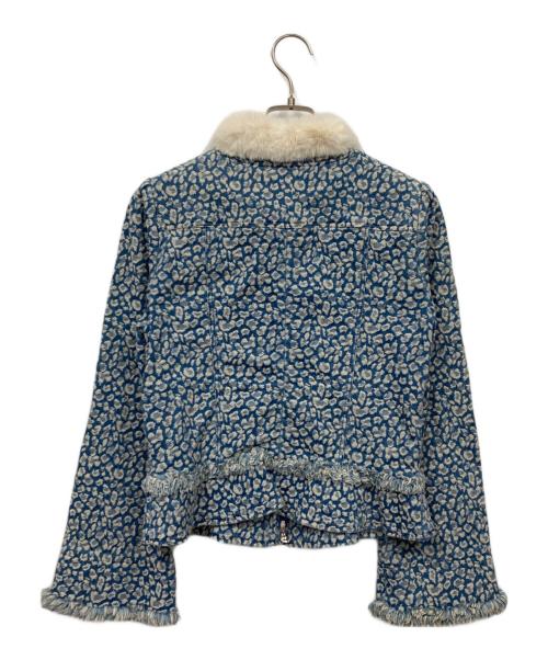 M'S GRACY（エムズグレイシー）M'S GRACY (エムズグレイシー) ファー付レオパード柄デニムジャケット インディゴ サイズ:38の古着・服飾アイテム