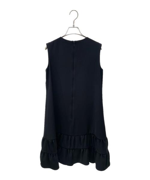 Rene basic（ルネベーシック）Rene basic (ルネベーシック) 裾フリルノースリーブワンピース ブラック サイズ:36の古着・服飾アイテム