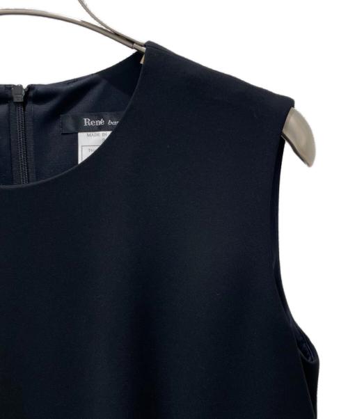 Rene basic（ルネベーシック）Rene basic (ルネベーシック) 裾フリルノースリーブワンピース ブラック サイズ:36の古着・服飾アイテム