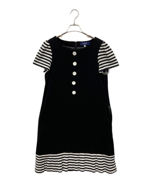 M'S GRACY（エムズグレイシー）M'S GRACY (エムズグレイシー) ボーダー切替ワンピース ブラック サイズ:40の古着・服飾アイテム