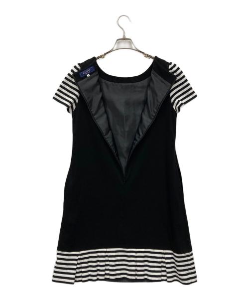 M'S GRACY（エムズグレイシー）M'S GRACY (エムズグレイシー) ボーダー切替ワンピース ブラック サイズ:40の古着・服飾アイテム