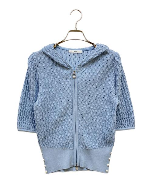 Rene（ルネ）Rene (ルネ) 半袖ジップパーカー スカイブルー サイズ:36の古着・服飾アイテム