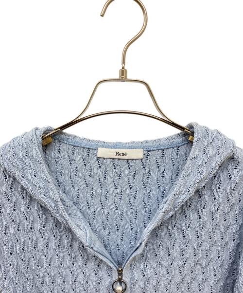 Rene（ルネ）Rene (ルネ) 半袖ジップパーカー スカイブルー サイズ:36の古着・服飾アイテム