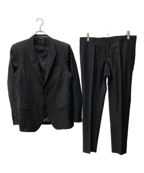 DOLCE & GABBANA（ドルチェ＆ガッバーナ）DOLCE & GABBANA (ドルチェ＆ガッバーナ) セットアップウール2Bスーツ ブラック サイズ:52の古着・服飾アイテム